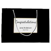 Congratulations Grad Name Black & White Graduation Große Geschenktüte (Rückseite)