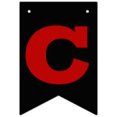 Congratulations Grad Scarlet Red on Black Wimpelkette (Zweite Fahne)