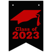 Congratulations Grad Scarlet Red on Black Wimpelkette (Erste Fahne)