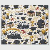 Congratulations Grad Wrapping Paper Geschenkpapier (Flach)
