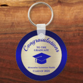 Congratulations Graduate Class of 2023 Blue Gold Schlüsselanhänger (Vorderseite)