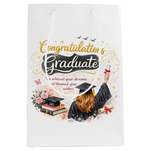 Congratulations Graduate Gift Bag Idea Mittlere Geschenktüte (Vorderseite)