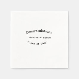 Congratulations graduate name class of 20XX type w Serviette
