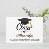 Congratulations Graduate Name Script Graduation  Einladung (Stehend Vorderseite)