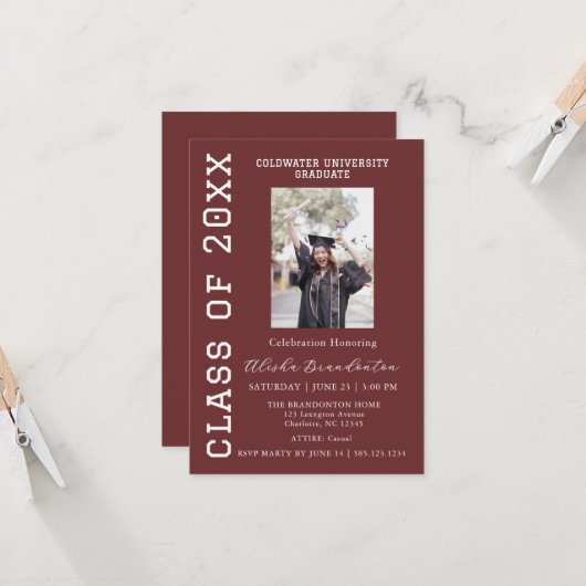 Congratulations Graduate Photo Party Invitation Einladung (Vorderseite/Rückseite Beispiel)