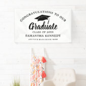 Congratulations Graduate Simple Black And White Banner (Insitu)