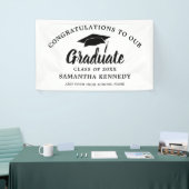 Congratulations Graduate Simple Black And White Banner (Messeveranstaltung)