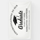 Congratulations Graduate Simple Black And White Banner (Vertikal)