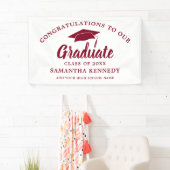Congratulations Graduate Simple Burgundy And White Banner (Insitu)