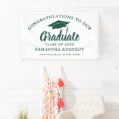 Congratulations Graduate Simple Green And White Banner (Insitu)