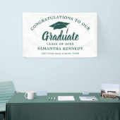 Congratulations Graduate Simple Green And White Banner (Messeveranstaltung)