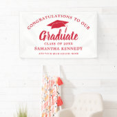 Congratulations Graduate Simple Red And White Banner (Insitu)