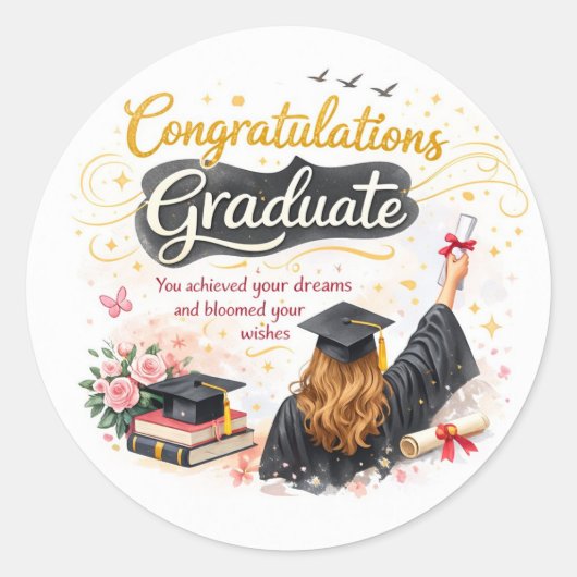 Congratulations Graduate Sticker Gift Idea (Vorderseite)