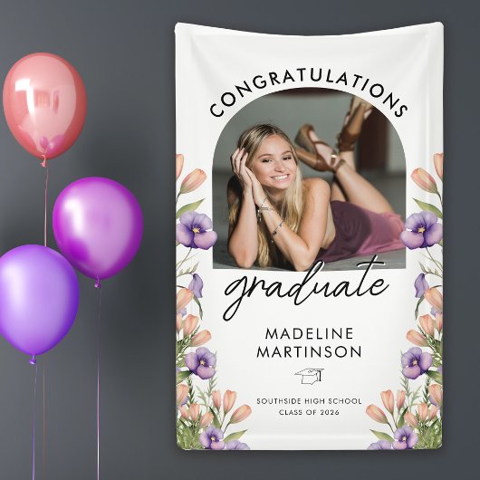 Congratulations Graduate Wildflowers Arch Photo Banner