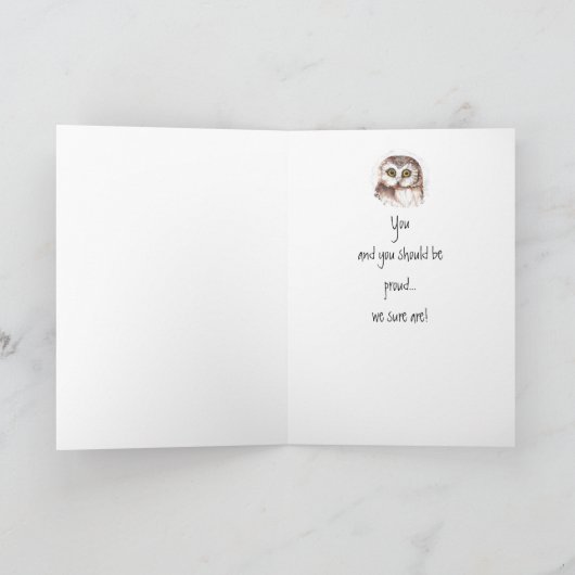 Congratulations Graduating Cute Wise Owl Karte (Innenseite)