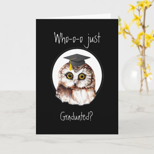 Congratulations Graduating Cute Wise Owl Karte (Gelbe Blume)