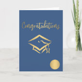 Congratulations Graduation Cap Gold Seal Metallic Karte (Vorderseite)