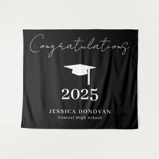 Congratulations Graduation Photo Booth Wandteppich (Vorderseite (Horizontal))