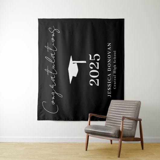 Congratulations Graduation Photo Booth Wandteppich (Beispiel)