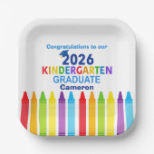 Congratulations Kindergarten Graduate Custom Party Pappteller (Vorderseite)