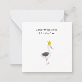 Congratulations Little Baby Newborn Birth Stork Mitteilungskarte