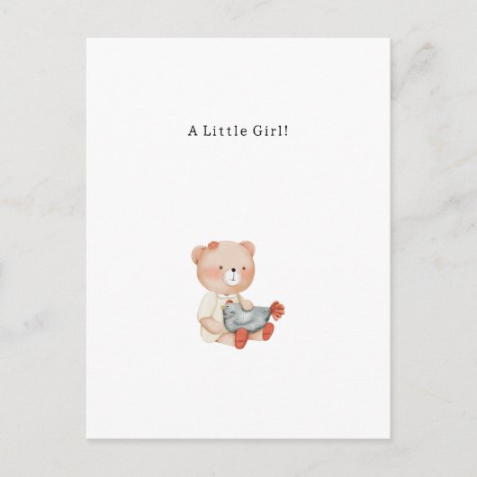 Congratulations Little Girl New Baby Birth Card Postkarte (Vorderseite)