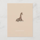 Congratulations Little Girl New Baby Giraffe Card Postkarte (Vorderseite)
