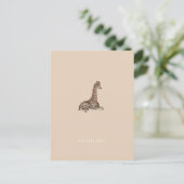 Congratulations Little Girl New Baby Giraffe Card Postkarte (Stehend Vorderseite)