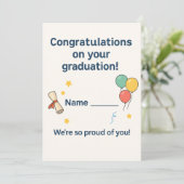 Congratulations Little Graduate! Personalized Kids Feiertagskarte (Stehend Vorderseite)