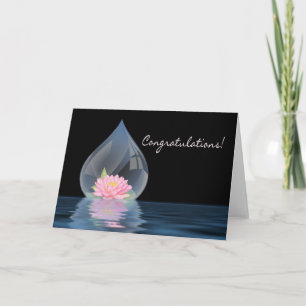 CONGRATULATIONS - LOTUS IN WATERDROP KARTE