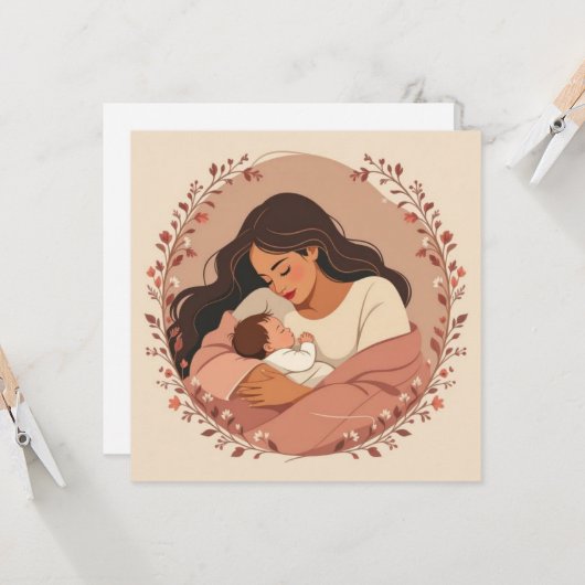 Congratulations mama new mom karte (Vorderseite/Rückseite Beispiel)