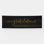 Congratulations Modern Gold Custom Graduation Banner (Horizontal)