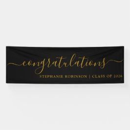 Congratulations Modern Gold Custom Graduation Banner