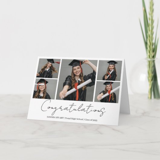 Congratulations Modern Photo Collage Graduate Karte (Vorderseite)