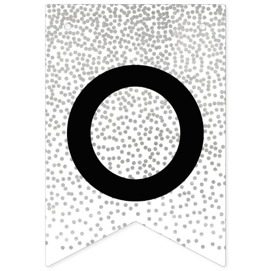 Congratulations Modern Silver Confetti Graduation Wimpelkette (Zweite Fahne)