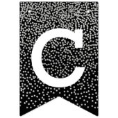 Congratulations Modern Silver Confetti Graduation Wimpelkette (Erste Fahne)