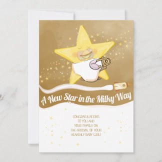 Congratulations New Baby Flat Announcement Card Ankündigung