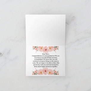 congratulations niece on your graduation karte