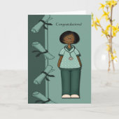 Congratulations Nurse Graduate Green Custom Karte (Gelbe Blume)