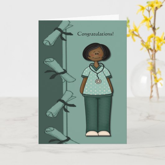 Congratulations Nurse Graduate Green Custom Karte (Gelbe Blume)