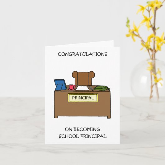 Congratulations on Becoming School Principal Karte (Gelbe Blume)