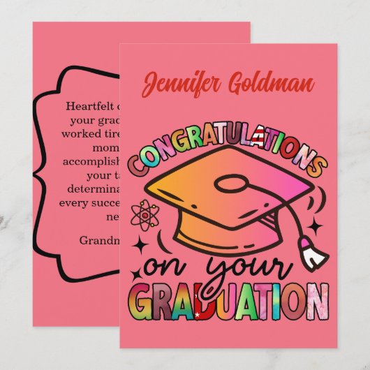 Congratulations on Graduation Einladung (Vorne/Hinten)
