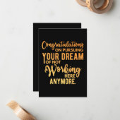 Congratulations on Pursuing Your Dream Mitteilungskarte (Vorderseite/Rückseite Beispiel)