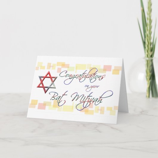 Congratulations on your Bat Mitzvah-Fun/Colorful Karte (Vorderseite)