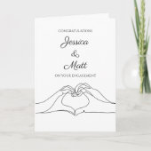Congratulations on Your Engagement with Heart Hand Karte (Vorderseite)