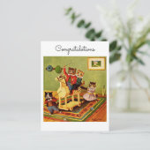 Congratulations on Your Equestrian Adventure Cats Postkarte (Stehend Vorderseite)