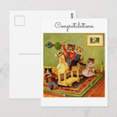 Congratulations on Your Equestrian Adventure Cats Postkarte (Vorne/Hinten)