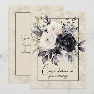 Congratulations on your marriage floral bouquet mitteilungskarte