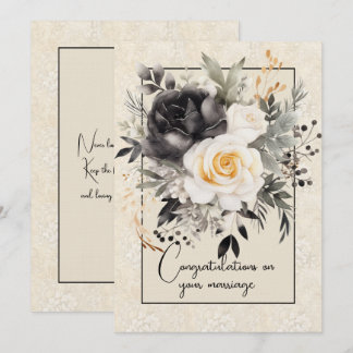Congratulations on your marriage floral bouquet mitteilungskarte