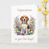 Congratulations on your New Beagle Karte (Gelbe Blume)